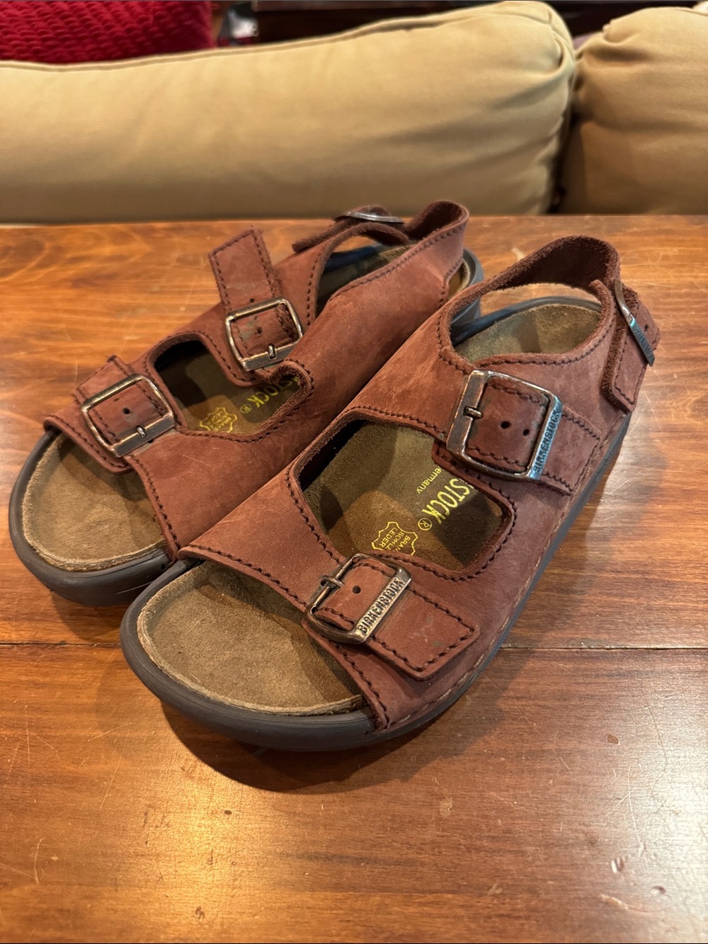 NEW Birkenstock Tatami Leather Slingback Buckle Sandals Brown 39 Narrow Germany
